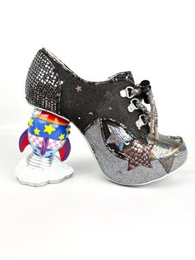 Irregular Choice Space Race Light Up Rocket Heels | Black | EU 39